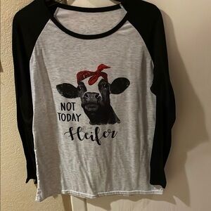 Black and White Graphic Long Sleeve Shirt